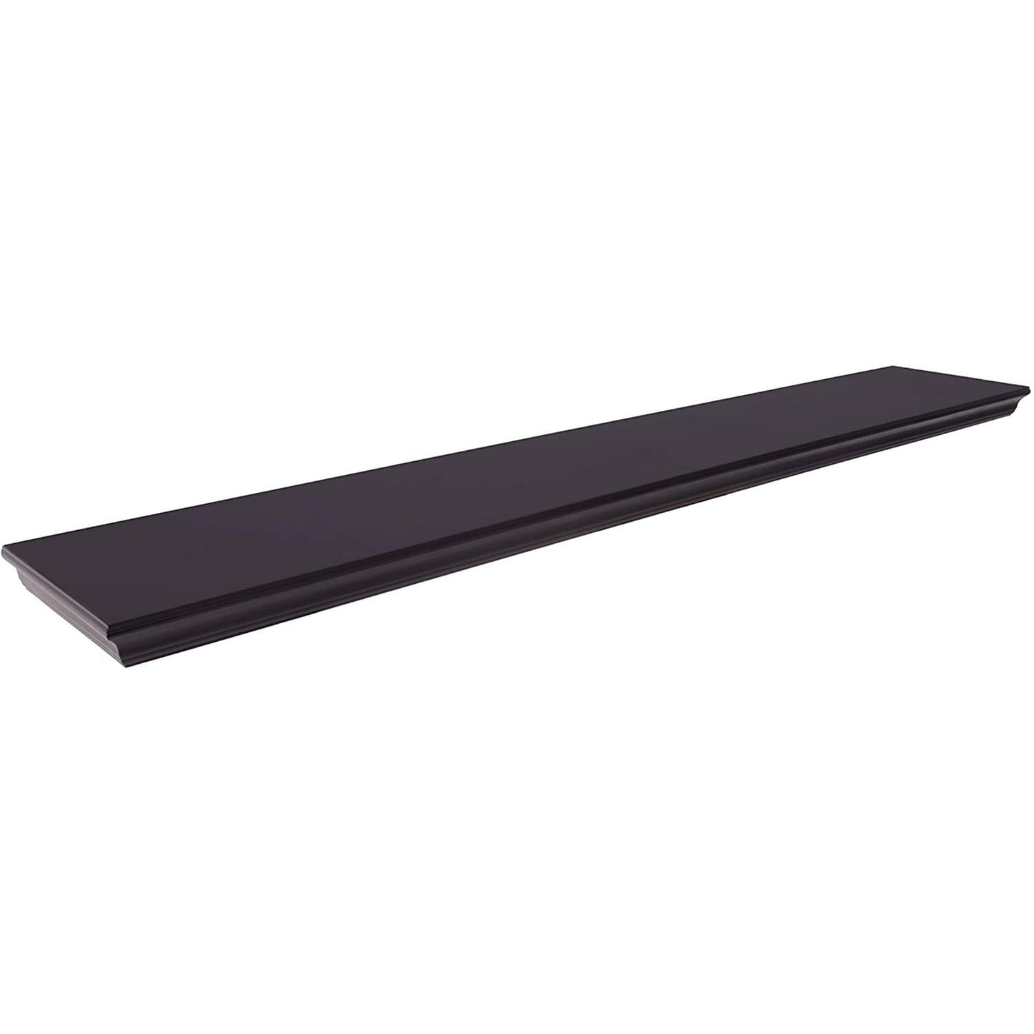 Kiera Grace Functional & Decorative Bristol Aston Floating Wall Shelf For Home & Office, 8"L x 48"W x 1.5"H, Brown