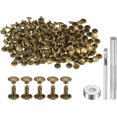 thumbnail image 1 of 200 Sets Leather Rivets 8 x 8mm Metal Double Cap Rivet Snaps Studs Fasteners with 3pcs Setting Tools Rivets for Leather Craft DIY Repair Decoration, Bronze, 1 of 7