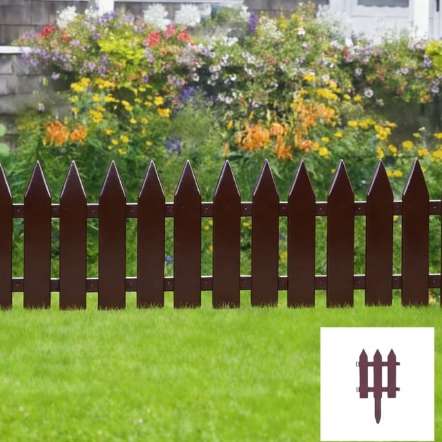 Plastic Garden Fence Border for Flower Beds and Lawns 1-Pack