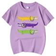 thumbnail image 5 of FhsagQ T-Shirt Décontracté Imprimé pour Filles, Col Rond, Manches Courtes, Taille 6X-7, Violet Clair, 8-9 Ans, 5 of 5