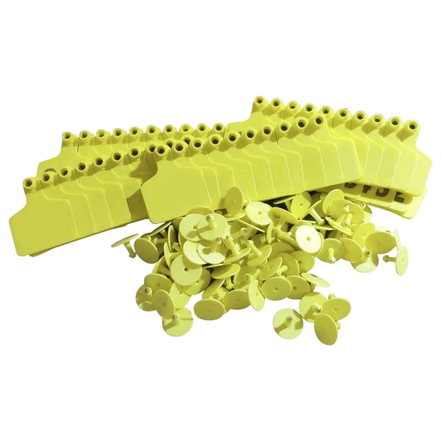 Mistaha 100PCS Blank Ear Tags Drop-Proof Recognizable Animal Livestock Ear for Cows Sheep Pigs