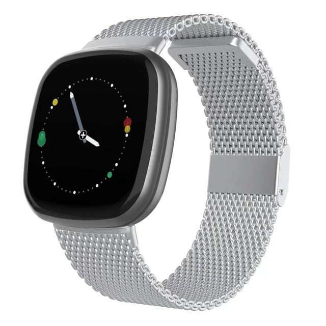Compatible with Fitbit Versa 3 Bands/Fitbit Versa Sense Bands,Stainless Steel Mesh Wristbands with Adjustable Magnet Lock for Women men