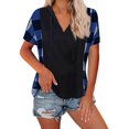 thumbnail image 1 of Femmes Casual Prints V Cou Manches Courtes Hoodies Pull avec Poche, 1 of 5