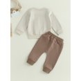 thumbnail image 4 of Honganda Toddler Boys 2Pcs Pants Sets Long Sleeve Letter Print Sweatshirt Tops and Drawstring Pants Sets, 4 of 9