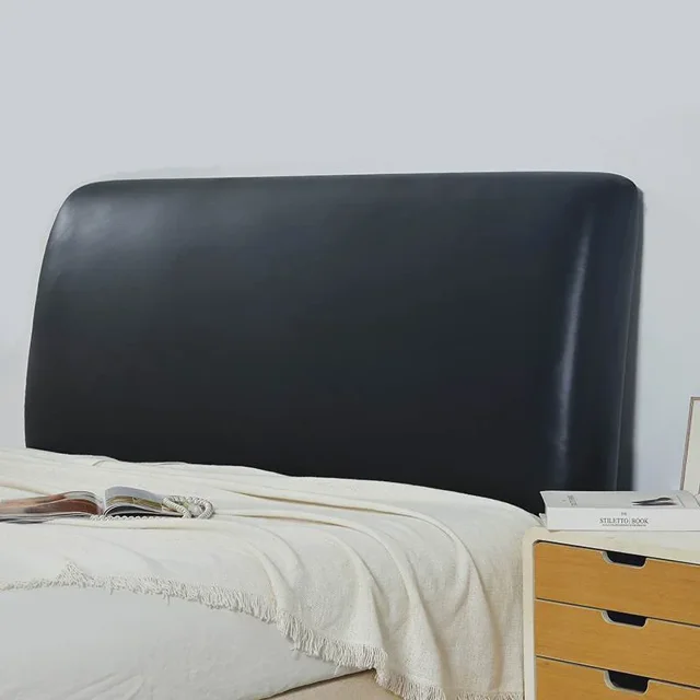100% Waterproof Artificial PU Leather Headboard Cover Elastic All-inclusive Bed Head Back Bedside Dust Protection Home Hotel