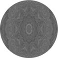 thumbnail image 1 of Ahgly Company Tapis de Zone Rond Gris Transitionnel pour Intérieur Lavable à la Machine, 3 Pieds Rond, 1 of 7