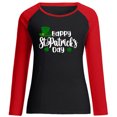 thumbnail image 4 of QIPOPIQ T-Shirts à Manches Longues à Col Rond pour Femmes T-Shirts de la Saint-Patrick T-Shirt Imprimé Trèfle de Printemps T-Shirt Vert Porte-Bonheur T-Shirts de la Saint-Patrick Tuniques Patchwork Hauts Chemises de Fête Aubaines, 4 of 4