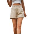 thumbnail image 2 of Jovati Casual Short Jeans for Women, Mid-Rise Button-Front Zipper Denim Shorts with Functional Pockets, Solid Color, Lightweight 100% Denim Fabric, 2 of 8