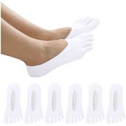 WTXUE Low-Cut Socks, No Show Socks Women Grip 6 Pairs Toe Socks S Ankle Liner Anti-Skid Anti-Friction Breathable Socks Socks for Crew Socks Sock Liners for White