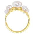 thumbnail image 3 of Miabella Freshwater Cultured Pearl Yellow Rhodium Plated Sterling Silver Multi-Row Ring, 3 of 5