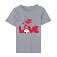 thumbnail image 4 of Pisexur Valentines Day T-shirt Top T-shirt à Manches Courtes Imprimé Amour de la Saint-Valentin pour Femmes Haut à Manches Courtes Col Rond Haut/chemise, 4 of 5