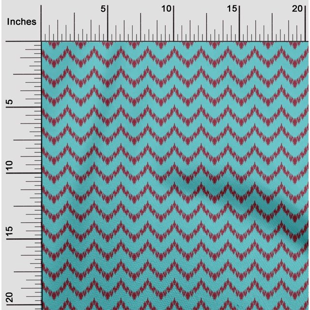 oneOone Cotton Poplin Fabric Chevron Ikat Fabric Prints By Yard 56 Inch Wide