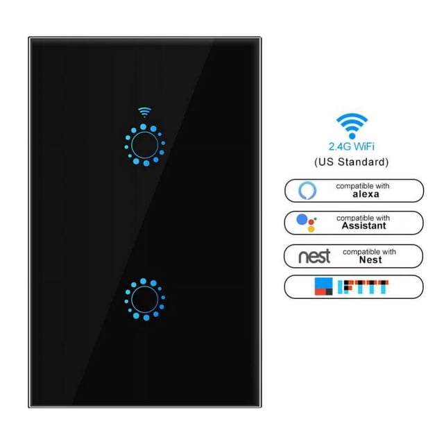 1/2/3 Gang WiFi Smart Touch Light Switch US For Amazon Alexa Google IFTTT