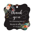 thumbnail image 1 of Darling Souvenir Custom Names Thank You For Celebrating With Us Wedding Hang Tags Personalized Party Tags-Floral Black-50 Tags, 1 of 1