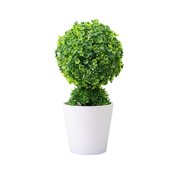 Green Artificial Potted Plants Money Tree Grass Ball Bonsai Plastic Faux Plants Indoor Tabletop Decoration Green