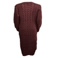 thumbnail image 5 of Robe Tricotée à Manches Longues pour Femmes Motif Crochet Unie Côtelée Robe Décontractée, 5 of 5