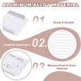 thumbnail image 3 of Uxcell 20 x 4" Rectangle Ventilation Grille 3Pcs Aluminum Air Vent Cover Silver, 3 of 7