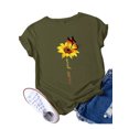 thumbnail image 1 of Innerwin T-Shirt Papillon Imprimé Lettres pour Femmes Manches Courtes Basique Vert Armée m, 1 of 5