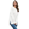 thumbnail image 2 of Innerwin T-shirt à Col Rond pour Femme T-shirt Tenue Quotidienne Couleur Unie T-shirt Ample Blanc m, 2 of 4