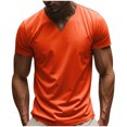 thumbnail image 1 of Styesk T-Shirts pour Homme Couleur Unie Mode Décontractée Exercice Col en V Ample Manches Courtes, 1 of 8