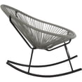 thumbnail image 3 of Acapulco Rocker Chair – Stylish Indoor -Outdoor Rocking Chair with a Comfortable Grey Woven Seat and Sleek Black Frame, Perfect for Relaxing in Your Garden, Patio, or Balcony, 3 of 3