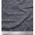 thumbnail image 1 of Soimoi Georgette Viscose Fabric Fish Block Print Sewing Fabric Yard 42 Inch Wide, 1 of 3