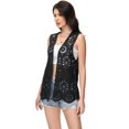 thumbnail image 4 of Women's Floral Crochet Lace Trim Open Front Cardigan, 4 of 5