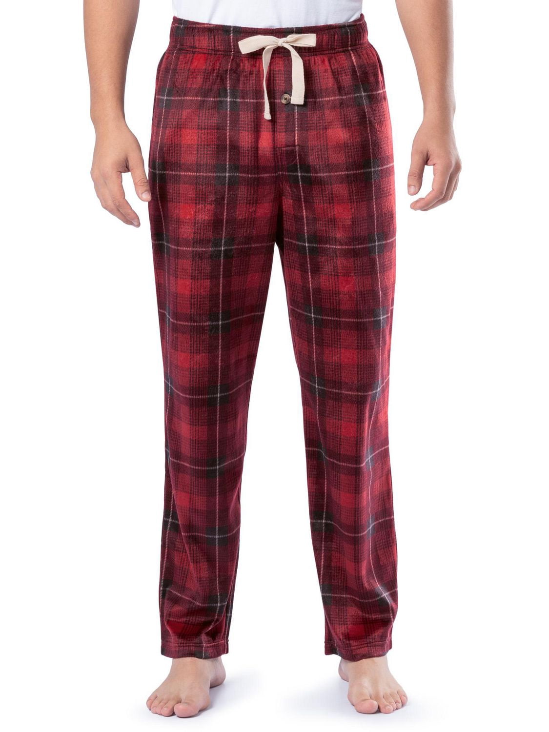 Fruit of the Loom Men's Microfleece Lounge Pants, red