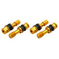 thumbnail image 1 of Unique Bargains 4pcs Gold Tone Bolt In Car Motorcycle Tubeless Wheel Tire Valve Stem w Dust Cap, 1 of 4