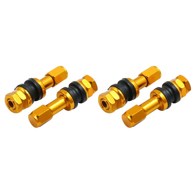Unique Bargains 4pcs Gold Tone Bolt In Car Motorcycle Tubeless Wheel Tire Valve Stem w Dust Cap