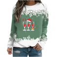 thumbnail image 1 of Chandails en Molleton à Col Rond pour Femmes, T-shirt Ample Imprimé d'Hiver, Manches Longues, Blouse à Col Rond, Hauts Décontractés, Chandails en Molleton Surdimensionnés pour Femmes en Liquidation, 1 of 3