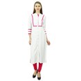 thumbnail image 2 of Phagun Kurta Tunique Droite en Rayonne pour Femmes, Kurti à devant Ouvert, Col Mandarin, Haut Indien, 2 of 3
