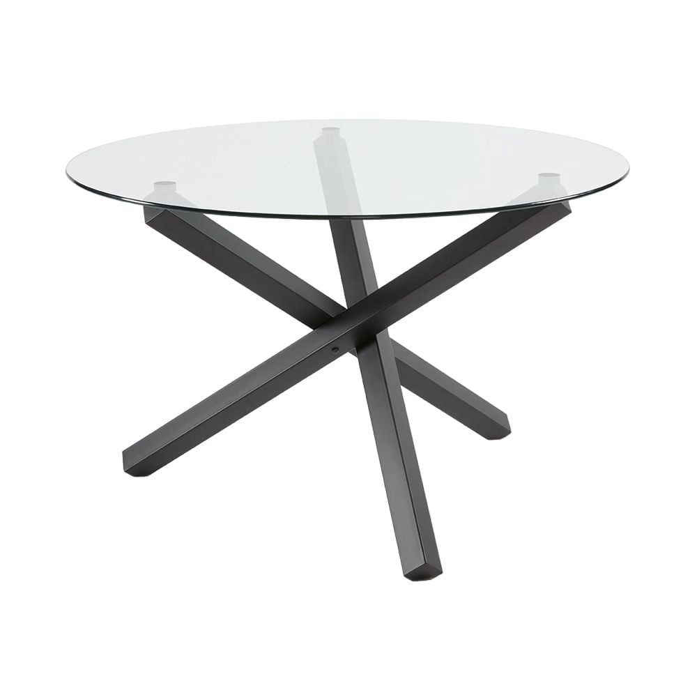 Home Gear Table à manger avec piètement tripode en croix en métal noir