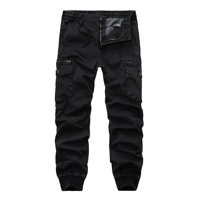 RXIRUCGD Salopette Délavée à Multiples Poches pour Homme, Pantalon Décontracté d'Extérieur, Noir, Taille : S