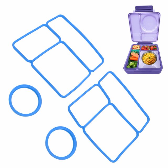 2 Pack Silicone Lunch Box Gasket Replacement Set, Lunch Box Seal For OmieBox with Airtight Food Container Gasket Replacement Part For Kids Lunch Box