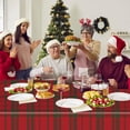 thumbnail image 4 of Plastics Tablecloth, Christmas Plastic Plaid Tablecloth Disposable Checked Tablecloth Table Cover Cottage Decorations Table Cover for Christmas Party Supplies, 4 of 6
