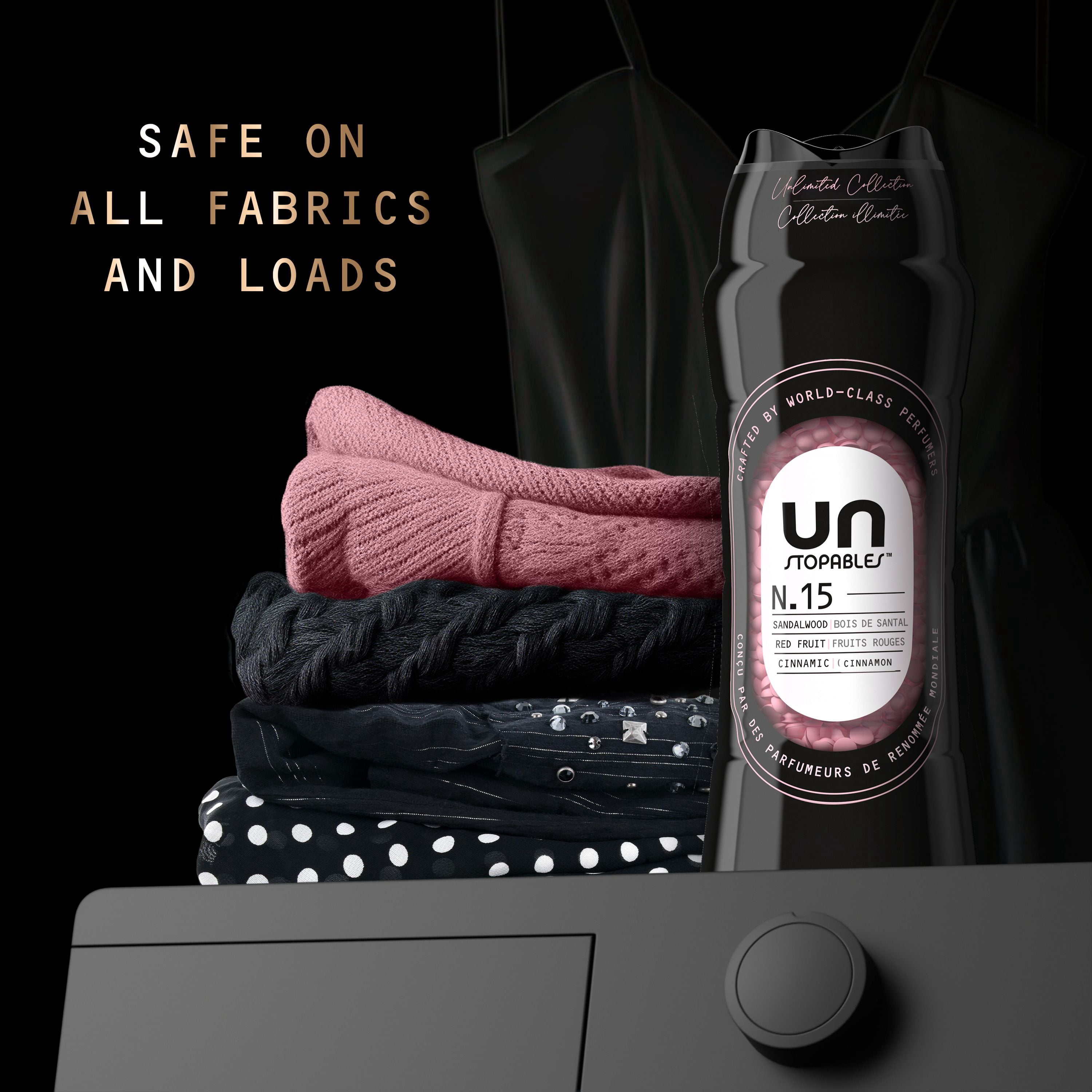 Perles rehausse-parfum pour la lessive Downy Unstopables collection Illimitée, nº 15, parfum fin, perles parfumées pour une fraîcheur longue durée