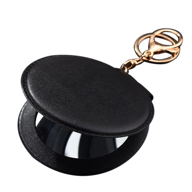 Women Mini Mirror Keychain Portable Foldable Round Compact Key Ring Bag Charm