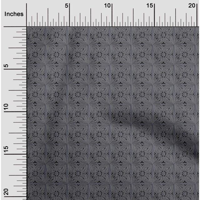 oneOone Cotton Poplin Fabric Swirl & Floral Block Print Sewing Fabric BTY 56 Inch Wide