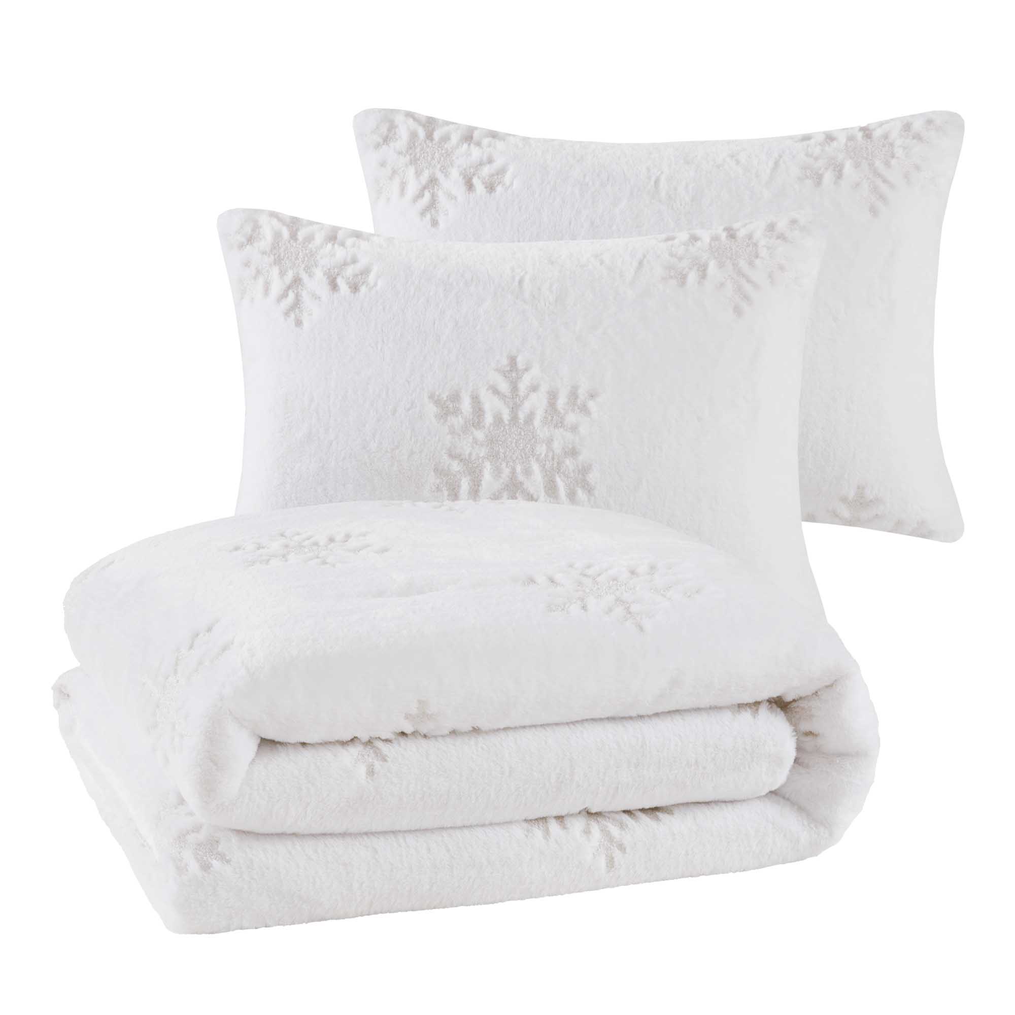 Holiday Time Faux Fur 3-Piece Comforter Set