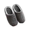 thumbnail image 1 of Mens and Womens Furry Slippers Flannel Lining Close Toe Solid Color Simplicity Thick Bottom Memory Foam Comfortable Non-Slip Warm Winter Home Slippers Gray, 1 of 6