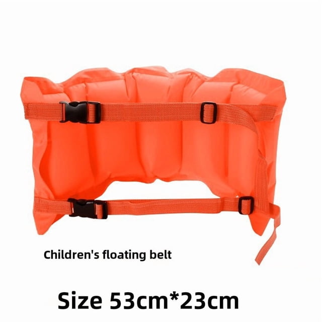 Kids' Inflatable Waist Float Belt with Buckle - Orange Swimming Training Aid for Children, Durable Universal Water Sports Equipment for Safe & Fun Swimming Practice, Easy-to-Use Beginner-Friendly