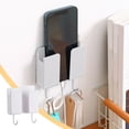 thumbnail image 2 of Chmadoxn Mobile Phone Storage Rack Storage Box Wall Mounted TV Aircondition Remote Control Bedside Phone Charging Storage Bracket Bathroom Kitchen Storage Rack Plastics phone holder, 2 of 6