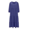 thumbnail image 4 of Gspmoly Robes d'Été pour Femmes 2025, Robe Décontractée Européenne pour Femmes et Nouvelle Robe à Manches Unie à Manches Longues, Col Rond et Longueur Cheville, Robes d'Été pour Femmes Économies d'Été, 4 of 5