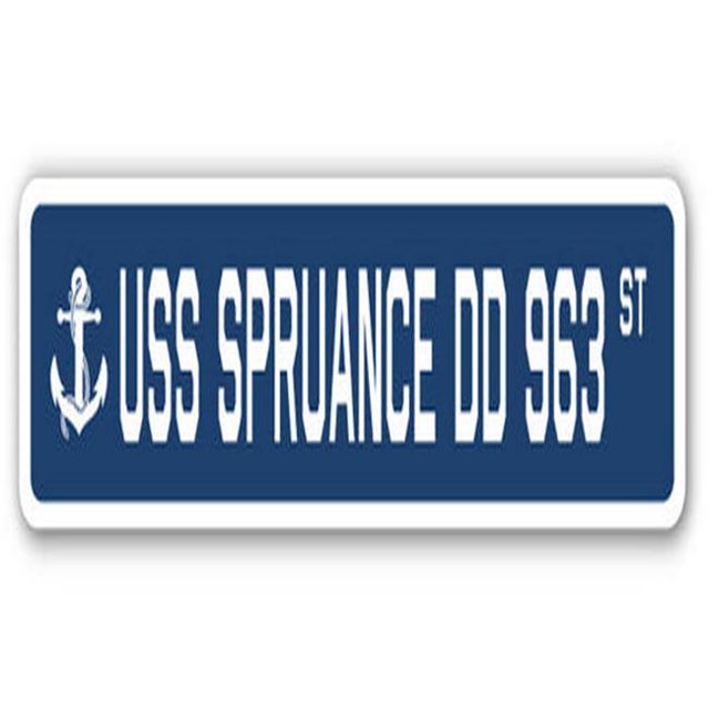 SignMission SSN-Spruance Dd 963 USS Spruance DD 963 Street Sign - US Navy Ship Veteran Sailor Gift