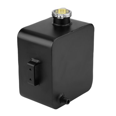 Coolant Overflow Reservoir, Black Universal Aluminum Alloy 2.5L Coolant Recovery For Car Engine Parts