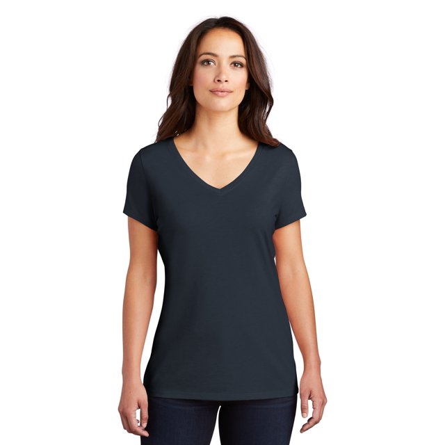 District T-Shirt Parfait à Col en V pour Femmes - DM1350L
