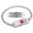 thumbnail image 1 of MedicEngraved Stainless Steel Custom Medical Alert Bracelet - 5mm Curb Link, 1 of 7