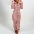 thumbnail image 1 of Combinaisons Aguichant pour Femmes à Manches Longues, Combinaison à Capuche, Pyjama Décontracté d'Hiver Chaud, Combinaison de Nuit, Combinaison à Jambes Larges en Liquidation, 1 of 6
