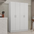 thumbnail image 2 of Madesa Kitchen Set 2 Pantry Storage Cabinet with 10 Utility Shelves 47"L Wooden Organization Unit for Kitchen - White, 2 of 9